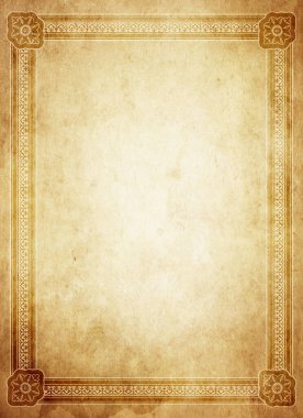 Zarif çerçeveli eski kirli kağıt arkaplan.