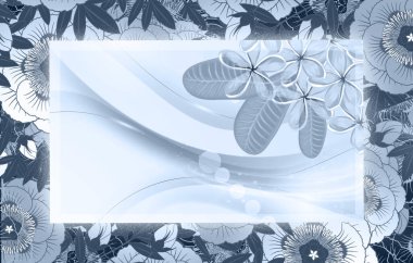 Çiçekler ve soyut çerçeve ile dekoratif arkaplan.