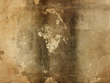 Hasarlı, soyut, kahverengi duvar, alçı kaplamalı..