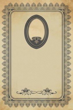 Dekoratif vintage kenarı olan eski kağıt arkaplan ve tasarım için kopyalama alanı.