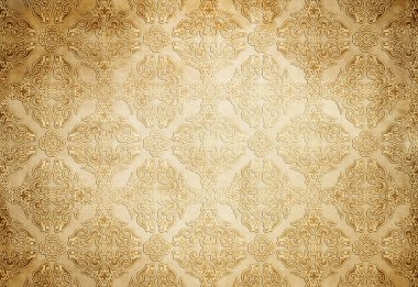 Antika süslemeli eski kağıt dokular. Eski moda duvar kağıtları.