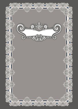 Decorative vintage background with elegant ornamental border for design. clipart