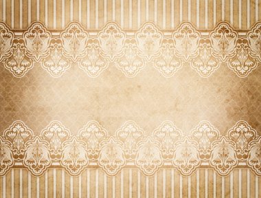 Eski grunge çizgili kağıt arka plan süslemeli vintage kenar ve desenler.