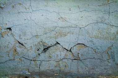 Mavi kötü durum arka plan tasarımı için beton dokuyu çatlattı.