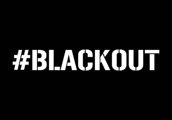 Blackout Text Hashtag Concept Power Grid Overloaded Power Cuts Can — Stock Vector