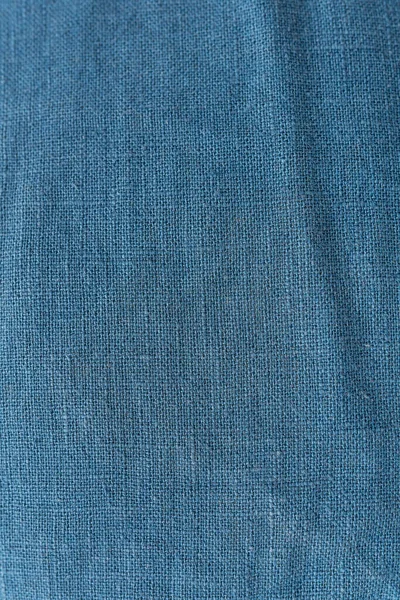 Classic Blue Color Vertical Photo Linen Fabric Blue Background Texture — Stock Photo, Image