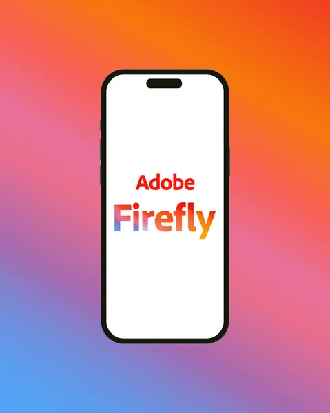 Kiev Ukraina Juni 2022 Adobe Firefly Logotypen Iphone Skärmen Vektorillustration — Stock vektor