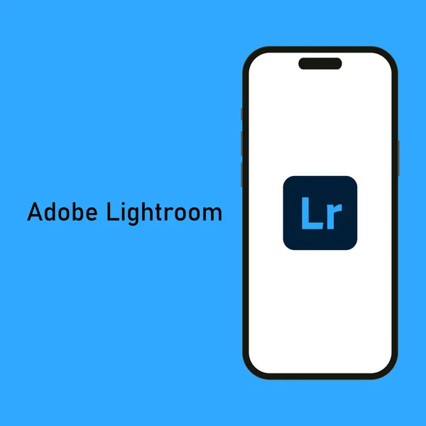 Kiev Ukraina Juni 2023 Adobe Photoshop Lightroom Logotyp Isolerad Smartphone — Stock vektor