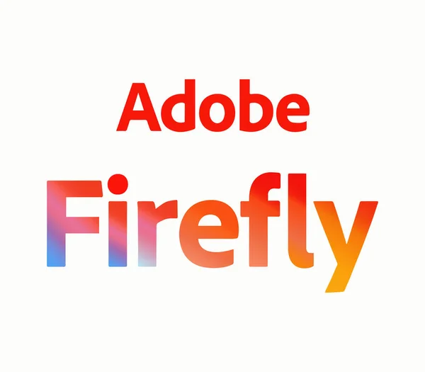 ウクライナ キエフ 2023年6月21日 Adobe Fireflyのロゴが白色で分離された ベクターイラスト AdobeはAiアートジェネレーターツールのリリースを発表した ファイヤーフライはジェネレーティブ人工知能 — ストックベクタ