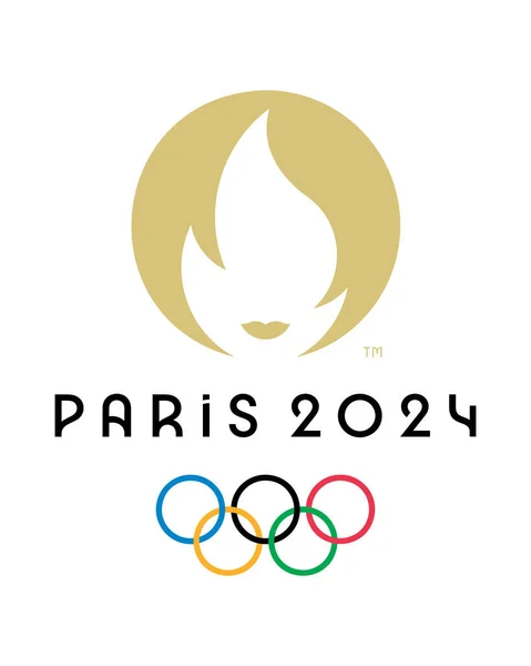 Kyiv Ukrayna Haziran 2023 Olimpiyat Oyunlarının Resmi Logosu 2024 Paris — Stok Vektör