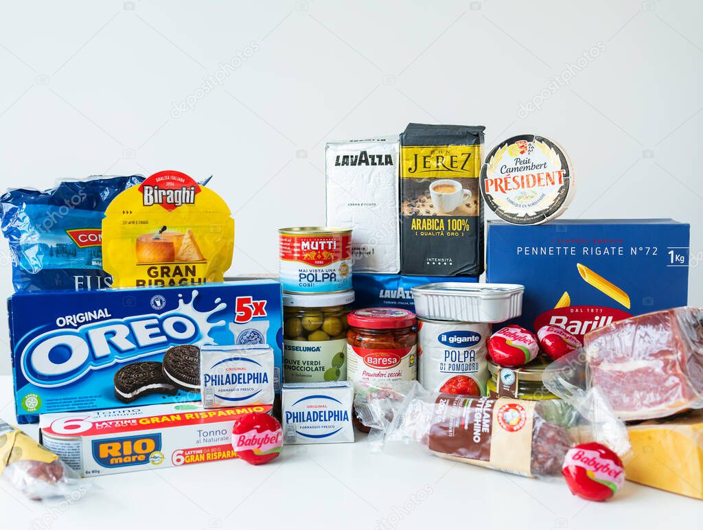 Melbourne, Australia - September 07, 2023: A variety of different popular products are placed on the table for customers to choose from
