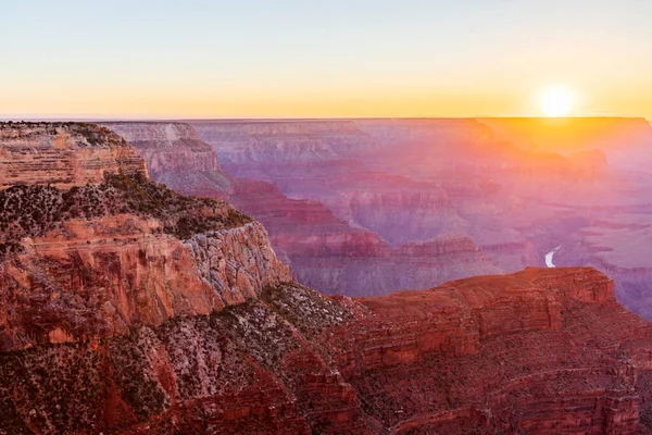 Pôr Sol Grand Canyon National Park Arizona Estados Unidos América — Fotografia de Stock