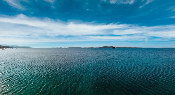Schöne Sommerlandschaft Blick Von Der Küste Der Athos Halbinsel Chalkidiki — Stockfoto