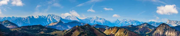 Malebný Podzimní Alpy Pohled Hory Schafbergova Hlediska Salzkammergut Horní Rakousko — Stock fotografie