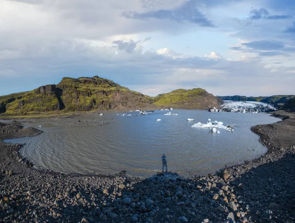 Solheimajokull Glacier Ισλανδία Γλώσσα Του Γλιστράει Από Ηφαίστειο Κάτλα Παγωμένη — Φωτογραφία Αρχείου
