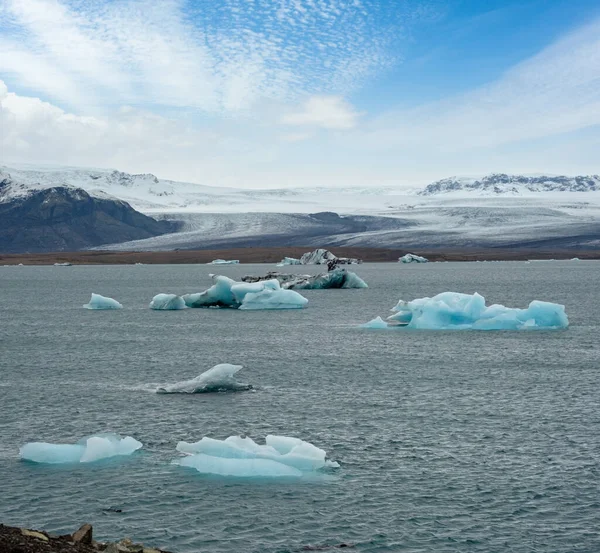 빙하호 아이슬란드 브리다 아메리칸 빙하의 꼭대기에 대서양의 가장자리 근처에 위치한 — 스톡 사진