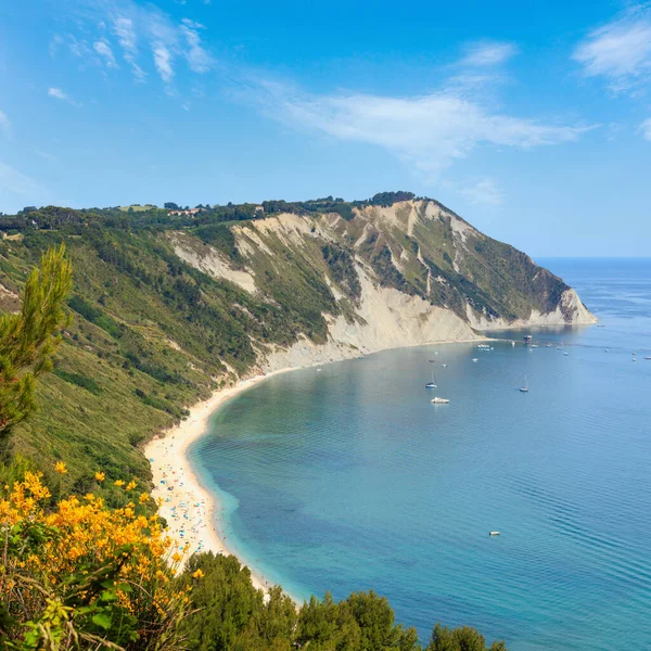 Summer Adriatic Sea Bay Blossoming Spiaggia Mezzavalle Beach Portonovo Ancona — Stock Photo, Image