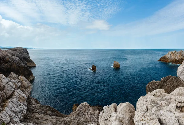 Krajobraz Skaliste Wybrzeże Oceanu Atlantyckiego Hiszpania — Zdjęcie stockowe