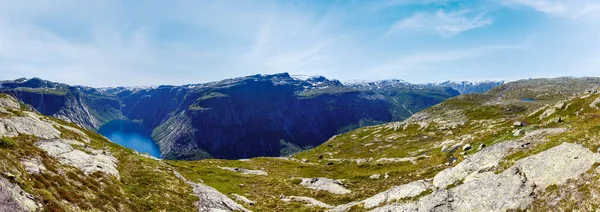 Ringedalsvatnet Sjön Sommaren Panorama Odda Norge — Stockfoto