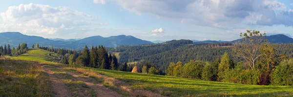 Horský Večer Panorama Pohled Pozemní Cestou Seníky Venkovské Panství Slavské — Stock fotografie