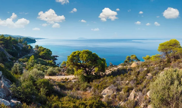 Morning Summer Aegean Sea Coastline Nikiti Sithonia Halkidiki Greece — Stock Photo, Image