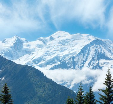 Mont blanc Dağı massif (chamonix valley, Fransa, görünümden plaine joux ilçe sınırı).