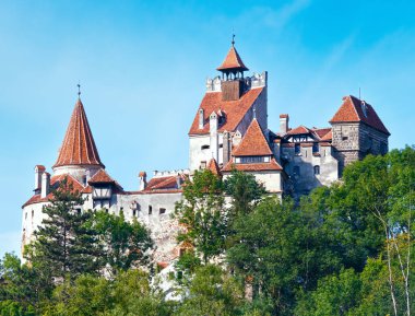 Kepek (veya Draculas) Kale yaz manzarası (Brasov, Romanya yakınında). Dahili 1212.