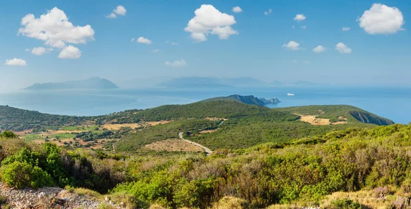 South Cape Lefkas Island Lighthouse Panorama Lefkada Greece Ionian Sea — Stock Photo, Image