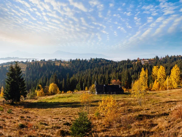 Morning Slopes Carpathian Mountains Yablunytsia Village Ivano Frankivsk Oblast Ukraine — Stock Photo, Image