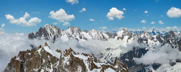 Mont Blanc Rocky Mountain Massif Summer View Aiguille Midi Mount — Stock Photo, Image