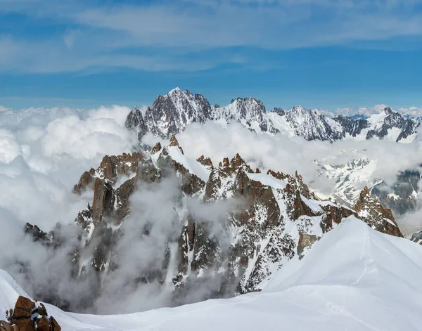 Гора Мон Блан Летним Видом Горы Миди Шамони Французские Альпы — стоковое фото