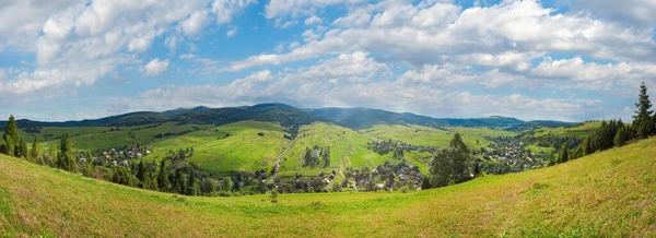 Panorama País Verão Cárpatos Ucrânia — Fotografia de Stock