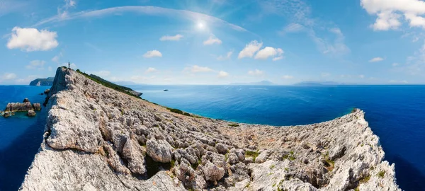 Rocky South Cape Lefkas Island Panorama Lefkada Greece Ionian Sea — Stock Photo, Image