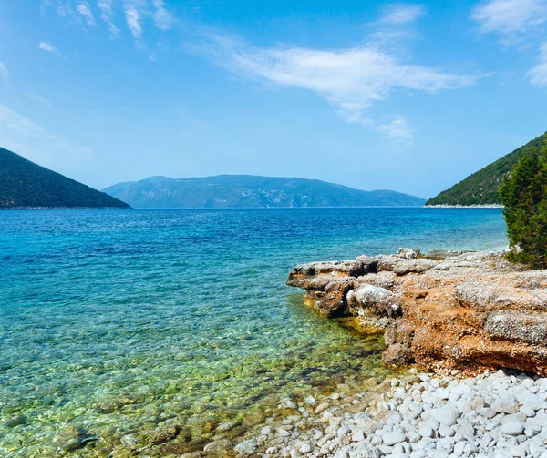 Vista Verano Playa Antisamos Grecia Cefalonia — Foto de Stock
