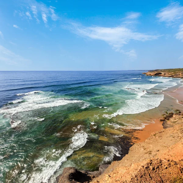 Verão Oceano Atlântico Paisagem Costeira Praia Monte Clerigo Aljezur Algarve — Fotografia de Stock