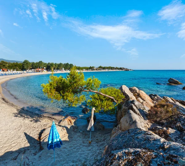 Summer Morning Platanitsi Beach Sithonia Peninsula Chalcidice Greece — Stock Photo, Image