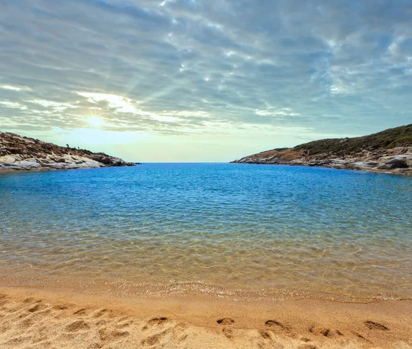 Summer Sea Scenery Aquamarine Transparent Water Sandy Agridia Beach View — Stock Photo, Image
