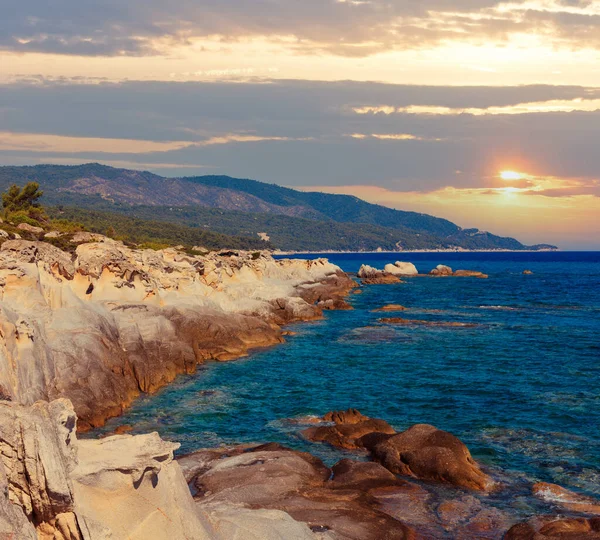 Summer Morning Sithonia Rocky Coast Landscape Chalcidice Greece — Stock Photo, Image