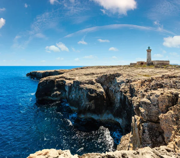 Summer Capo Murro Porco Old Abandoned Lighthouse Syracuse Sicily Italy — Stock Photo, Image