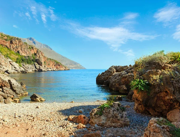 Cennet Deniz Masmavi Plaj Zingaro Doğa Rezerv Park Trapani Eyaletinde — Stok fotoğraf