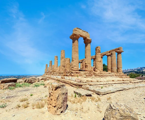 Templo Juno Famosa Grécia Antiga Vale Dos Templos Agrigento Sicília — Fotografia de Stock