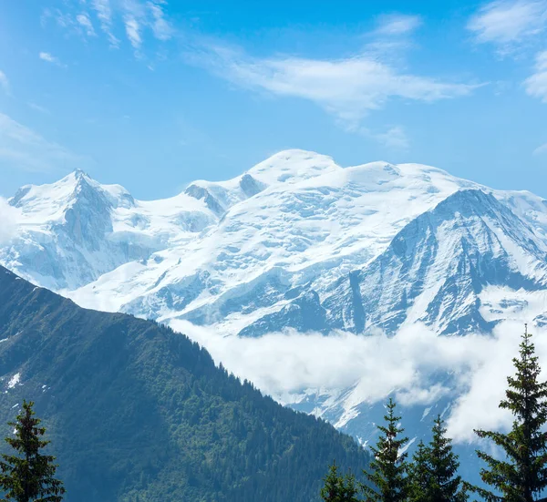 Masywu Mont Blanc Dolina Chamonix Francja Widok Plaine Joux Obrzeżach — Zdjęcie stockowe