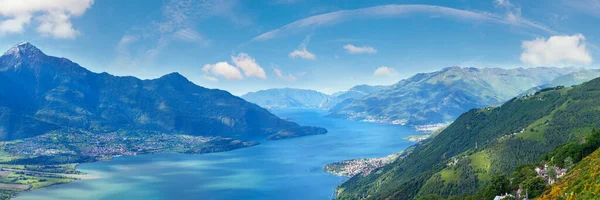 Alpine Lake Como Sommaren Panorama Från Bergets Topp Italien — Stockfoto
