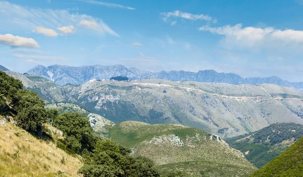 Verão Nebuloso Llogara Pass Panorama Albânia — Fotografia de Stock