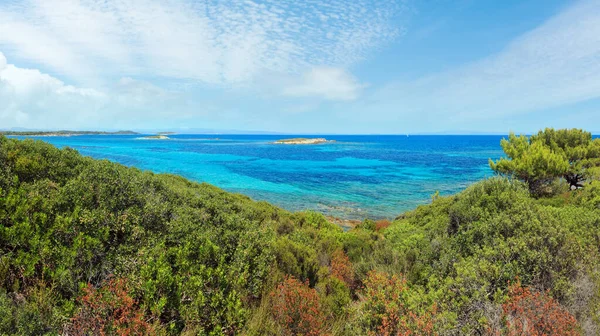 Egejské Moře Pobřeží Krajiny Pohled Blízkosti Karidi Beach Chalkidiki Řecko — Stock fotografie