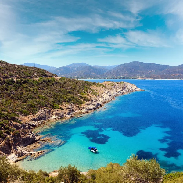 Summer Sea Scenery Aquamarine Transparent Water View Shore Sithonia Halkidiki — Stock Photo, Image