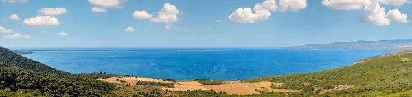 Summer Panoramic View Lago Varano Varano Lake Gargano Peninsula Puglia — 图库照片