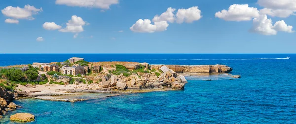 Пляжный Летний Морской Пейзаж Spiaggia Massolibei Сиракузы Сицилия Италия — стоковое фото