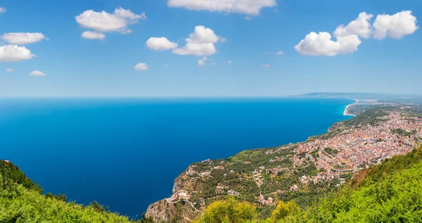 Nyári Calabria Tirrén Tenger Partján Kilátás Tetejéről Monte Sant Elia — Stock Fotó