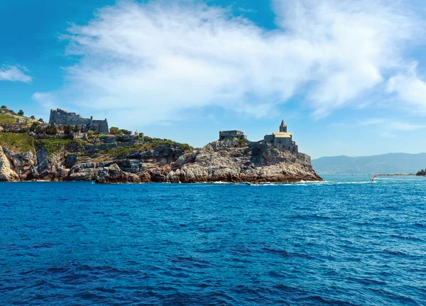Ortaçağ Balıkçı Portovenere Şehir Unesco Mirası Manzara Denize Yakın Cinque — Stok fotoğraf